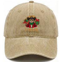 Funny Umoja Holiday Gift Washed Cotton Baseball Cap CowCat Kwanzaa Kinara Candle And Presents