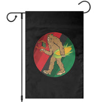 African American Holiday Gift Garden Flag Retro Sunset Bigfoot With Kwanzaa Candle - Wonder Print Shop