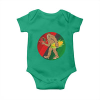African American Holiday Gift Baby Onesie Retro Sunset Bigfoot With Kwanzaa Candle - Wonder Print Shop