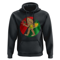 African American Holiday Gift Hoodie Retro Sunset Bigfoot With Kwanzaa Candle - Wonder Print Shop