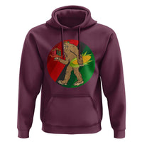 African American Holiday Gift Hoodie Retro Sunset Bigfoot With Kwanzaa Candle - Wonder Print Shop