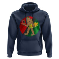 African American Holiday Gift Hoodie Retro Sunset Bigfoot With Kwanzaa Candle - Wonder Print Shop