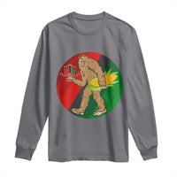 African American Holiday Gift Long Sleeve Shirt Retro Sunset Bigfoot With Kwanzaa Candle - Wonder Print Shop