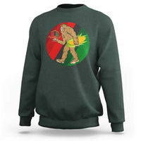 African American Holiday Gift Sweatshirt Retro Sunset Bigfoot With Kwanzaa Candle - Wonder Print Shop