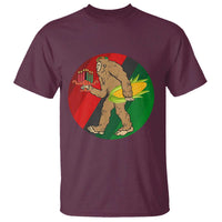 African American Holiday Gift T Shirt Retro Sunset Bigfoot With Kwanzaa Candle - Wonder Print Shop