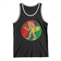 African American Holiday Gift Tank Top Retro Sunset Bigfoot With Kwanzaa Candle - Wonder Print Shop