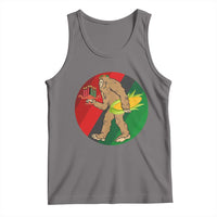 African American Holiday Gift Tank Top Retro Sunset Bigfoot With Kwanzaa Candle - Wonder Print Shop