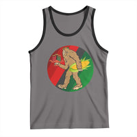 African American Holiday Gift Tank Top Retro Sunset Bigfoot With Kwanzaa Candle - Wonder Print Shop