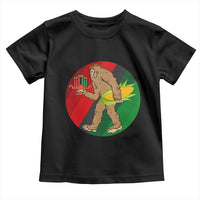 African American Holiday Gift Toddler T Shirt Retro Sunset Bigfoot With Kwanzaa Candle - Wonder Print Shop