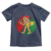 African American Holiday Gift Toddler T Shirt Retro Sunset Bigfoot With Kwanzaa Candle - Wonder Print Shop