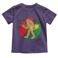 African American Holiday Gift Toddler T Shirt Retro Sunset Bigfoot With Kwanzaa Candle - Wonder Print Shop