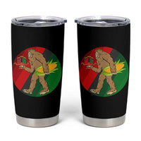 African American Holiday Gift Tumbler Cup Retro Sunset Bigfoot With Kwanzaa Candle - Wonder Print Shop
