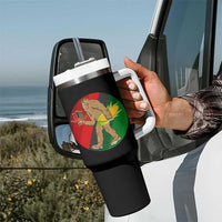 African American Holiday Gift Tumbler With Handle Retro Sunset Bigfoot With Kwanzaa Candle - Wonder Print Shop