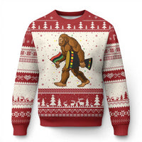 Funny Kwanzaa Bigfoot Lover Ugly Christmas Sweater African American Holiday Gift - Wonder Print Shop