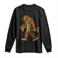 Funny Kwanzaa Bigfoot Lover Long Sleeve Shirt African American Holiday Gift - Wonder Print Shop