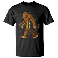 Funny Kwanzaa Bigfoot Lover T Shirt African American Holiday Gift - Wonder Print Shop
