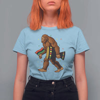 Funny Kwanzaa Bigfoot Lover T Shirt For Women African American Holiday Gift - Wonder Print Shop