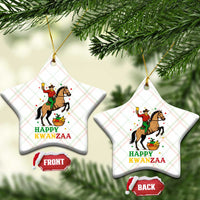 Happy Kwanzaa Cowboy Ceramic Ornament Funny African Holiday Gift - Wonder Print Shop