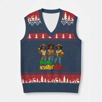 Happy Kwanzaa Cowgirl V-Neck Knit Sweater Vest Festival Of Lights African Heritage Gift - Wonder Print Shop