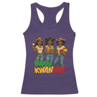 Happy Kwanzaa Cowgirl Racerback Tank Top Festival Of Lights African Heritage Gift - Wonder Print Shop