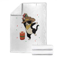 Funny Kwanzaa Cowcat Dance Throw Blanket Festival Of Lights African Heritage Gift - Wonder Print Shop