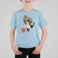 Funny Kwanzaa Cowcat Dance T Shirt For Kid Festival Of Lights African Heritage Gift - Wonder Print Shop