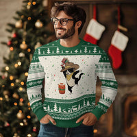 Funny Kwanzaa Cowcat Dance Ugly Christmas Sweater Festival Of Lights African Heritage Gift - Wonder Print Shop