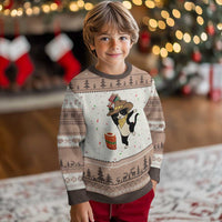 Funny Kwanzaa Cowcat Dance Ugly Christmas Sweater Festival Of Lights African Heritage Gift - Wonder Print Shop