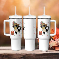 Funny Kwanzaa Cowcat Dance Tumbler With Handle Festival Of Lights African Heritage Gift - Wonder Print Shop