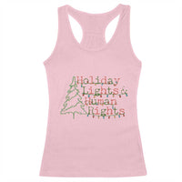Xmas Holiday Lights And Human Rights Racerback Tank Top Equality Supporter Gift - Wonder Print Shop
