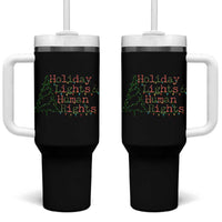 Xmas Holiday Lights And Human Rights Tumbler With Handle Equality Supporter Gift - Wonder Print Shop