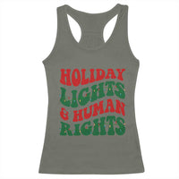 Holiday Lights And Human Rights Racerback Tank Top Supporter Gift For Civil Rights - Wonder Print Shop
