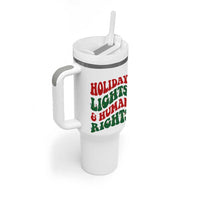 Holiday Lights And Human Rights Tumbler With Handle Supporter Gift For Civil Rights - Wonder Print Shop