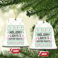 Christmas Lights For Human Rights Ceramic Ornament Equality Supporter Gift - Wonder Print Shop