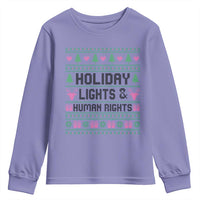 Christmas Lights For Human Rights Youth Sweatshirt Equality Supporter Gift - Wonder Print Shop