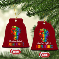 Christmas Lights Equal Rights Ceramic Ornament LGBT Hands Supporter Gift - Wonder Print Shop