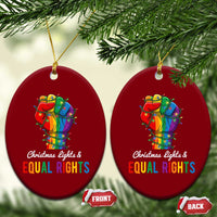 Christmas Lights Equal Rights Ceramic Ornament LGBT Hands Supporter Gift - Wonder Print Shop