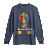 Christmas Lights Equal Rights Long Sleeve Shirt LGBT Hands Supporter Gift - Wonder Print Shop