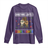 Christmas Lights And Equal Rights Ugly Sweater Long Sleeve Shirt Xmas Activism Gift - Wonder Print Shop