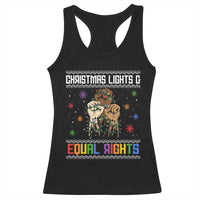 Christmas Lights And Equal Rights Ugly Sweater Racerback Tank Top Xmas Activism Gift - Wonder Print Shop