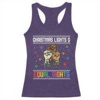 Christmas Lights And Equal Rights Ugly Sweater Racerback Tank Top Xmas Activism Gift - Wonder Print Shop