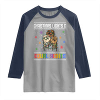 Christmas Lights And Equal Rights Ugly Sweater Raglan Shirt Xmas Activism Gift - Wonder Print Shop