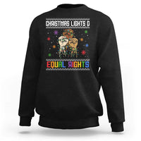Christmas Lights And Equal Rights Ugly Sweater Sweatshirt Xmas Activism Gift - Wonder Print Shop