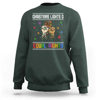 Christmas Lights And Equal Rights Ugly Sweater Sweatshirt Xmas Activism Gift - Wonder Print Shop