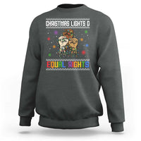 Christmas Lights And Equal Rights Ugly Sweater Sweatshirt Xmas Activism Gift - Wonder Print Shop