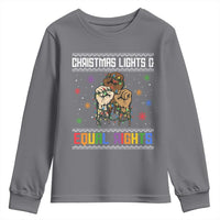 Christmas Lights And Equal Rights Ugly Sweater Youth Sweatshirt Xmas Activism Gift - Wonder Print Shop