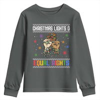 Christmas Lights And Equal Rights Ugly Sweater Youth Sweatshirt Xmas Activism Gift - Wonder Print Shop