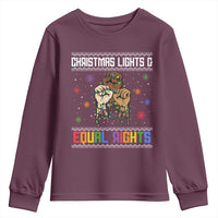 Christmas Lights And Equal Rights Ugly Sweater Youth Sweatshirt Xmas Activism Gift - Wonder Print Shop