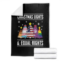Xmas Lights Equal Rights Ugly Sweater Activism Gift Throw Blanket - Wonder Print Shop