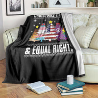 Xmas Lights Equal Rights Ugly Sweater Activism Gift Throw Blanket - Wonder Print Shop